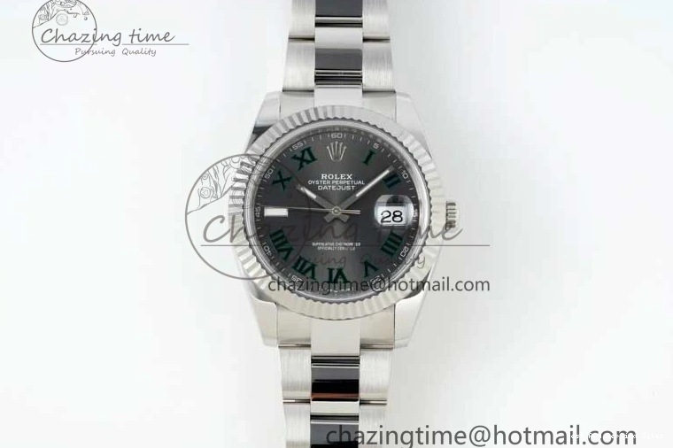 AAA Replica Watches Green 904L on 126334 Gray 41 2285 Steel Bracelet 1:1 Best Edition Dial VR NTF ZeroBulk DateJust Roman Oyster 0122
